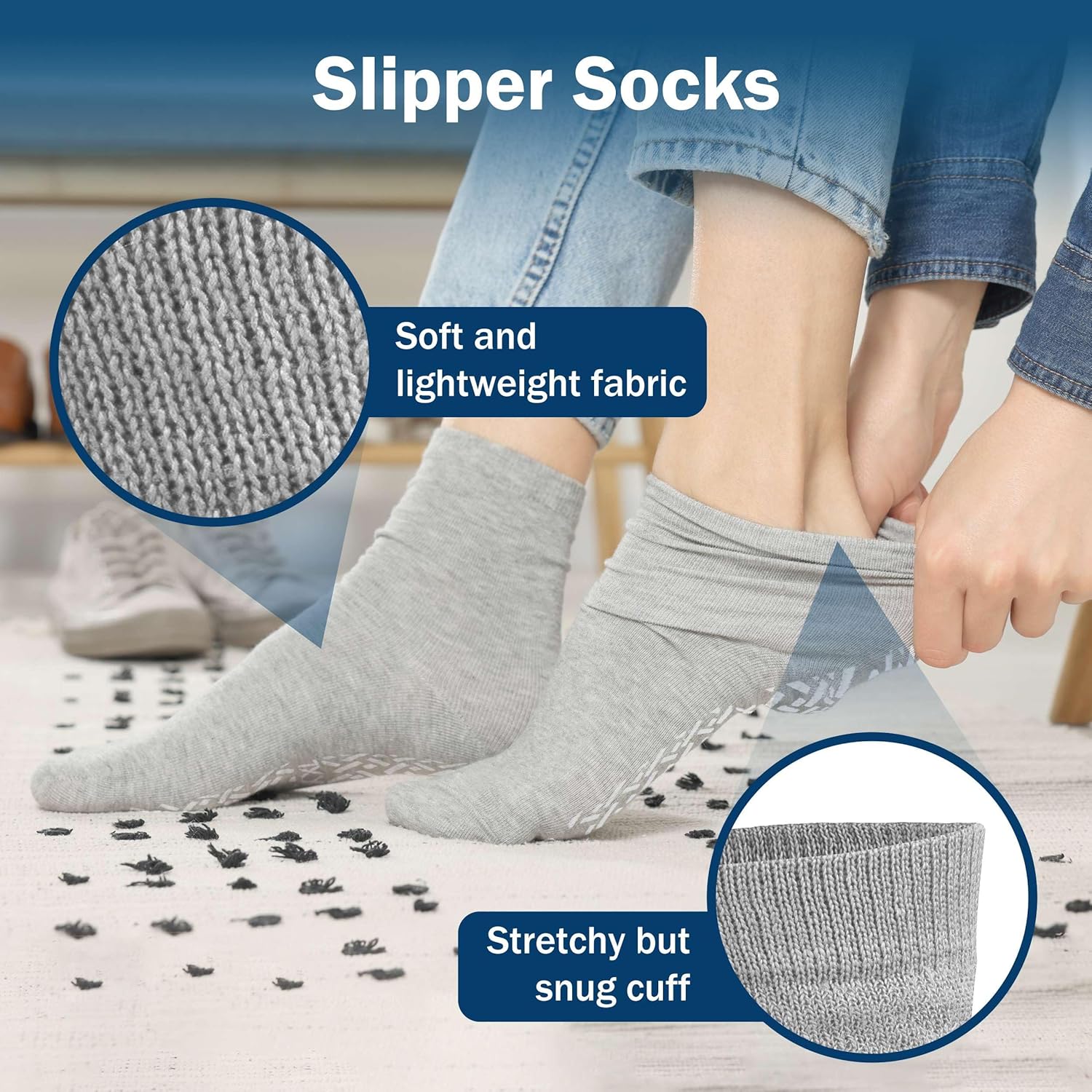 Hospital Socks with Grips - Soft, Stretchy, Grippy Socks – Hospitals and Nursing Homes - Image 2