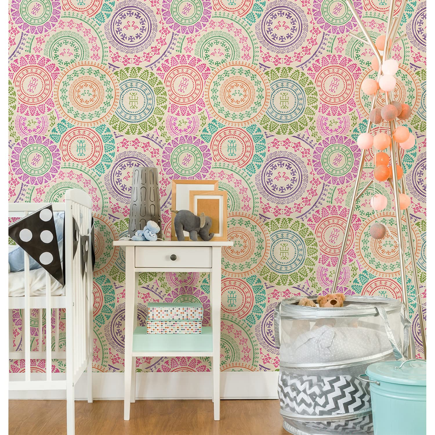 Papier peint géométrique rond 290x290cm Coloray pour rénover facilement mur et meuble
