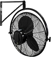 Vista 4 de Air King 9020 1/6 HP Ventilador de montaje en pared de grado industrial, 20 pulgadas, negro y ventilador de montaje múltiple de alta velocidad