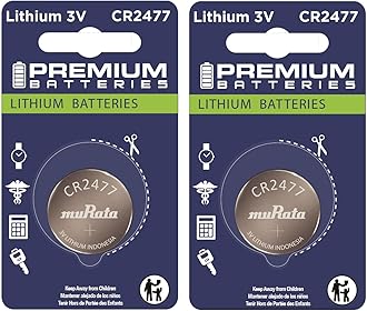 Premium Murata CR2477 Lithium 3V Coin Cell - Japanese Engineered High Capacity Batteries (2 Pack)