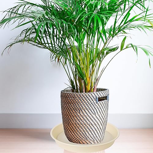 Miniatura 7 de Bleuhome Paquete de 6 platillos de plástico para plantas, bandeja de goteo de agua, 4 5 6 7 8 9 10 11 12 pulgadas, bandeja resistente para plantas