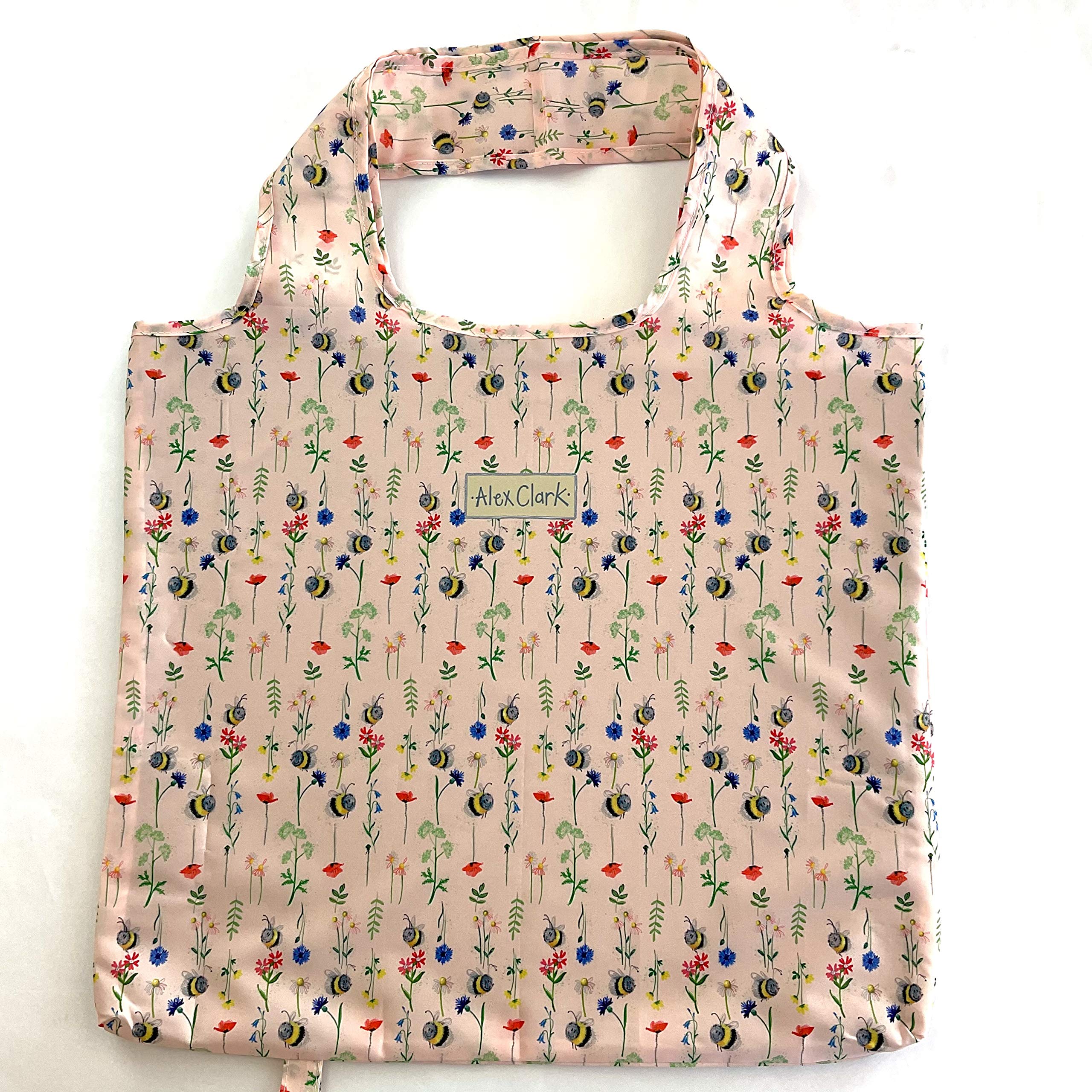 Alex Clark ArtBee and Flowers Reusable Shopping Bag