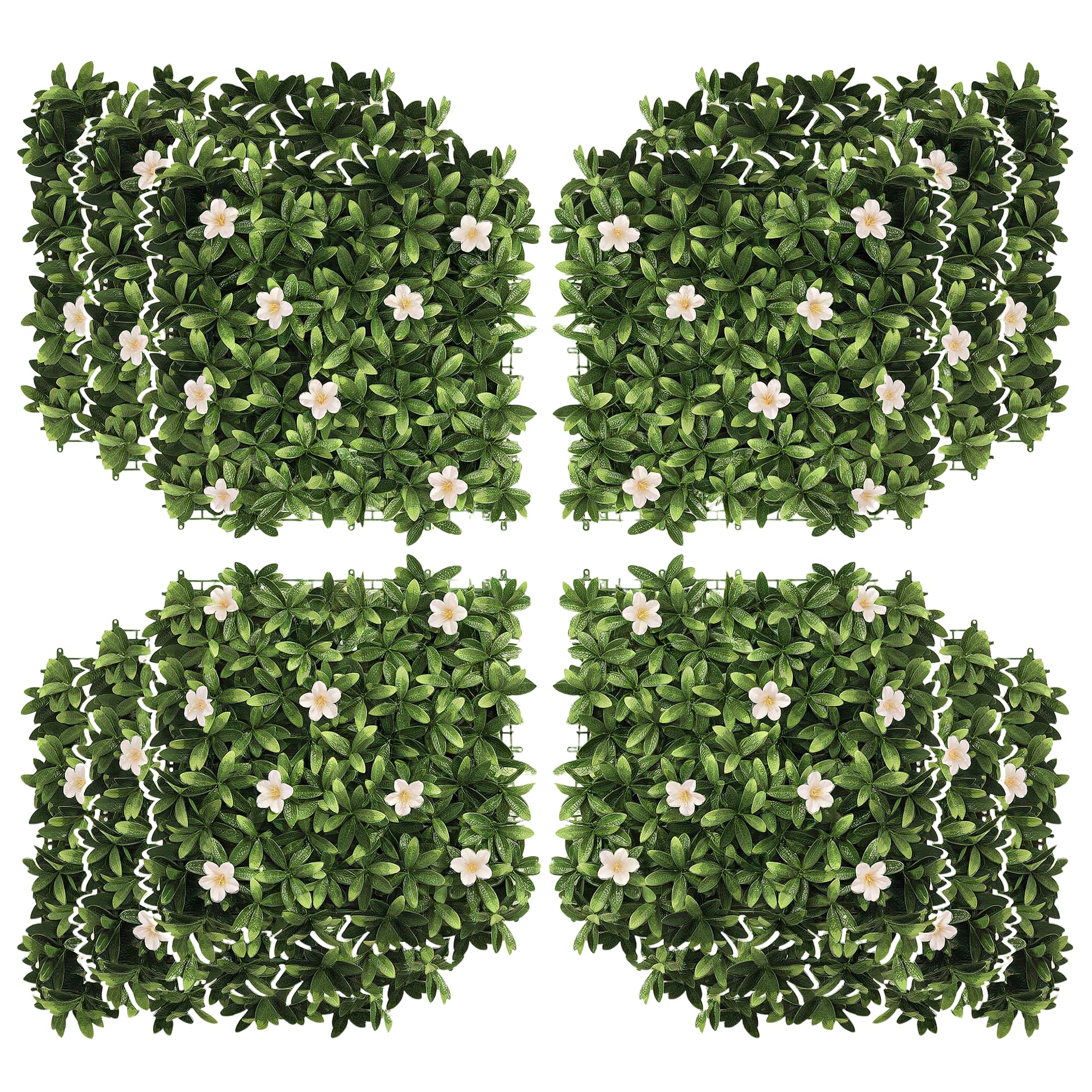 Outsunny Artificial Boxwood Wall Panel Rhododendron Privacy Fence Screen 50 cmx50 cm Green