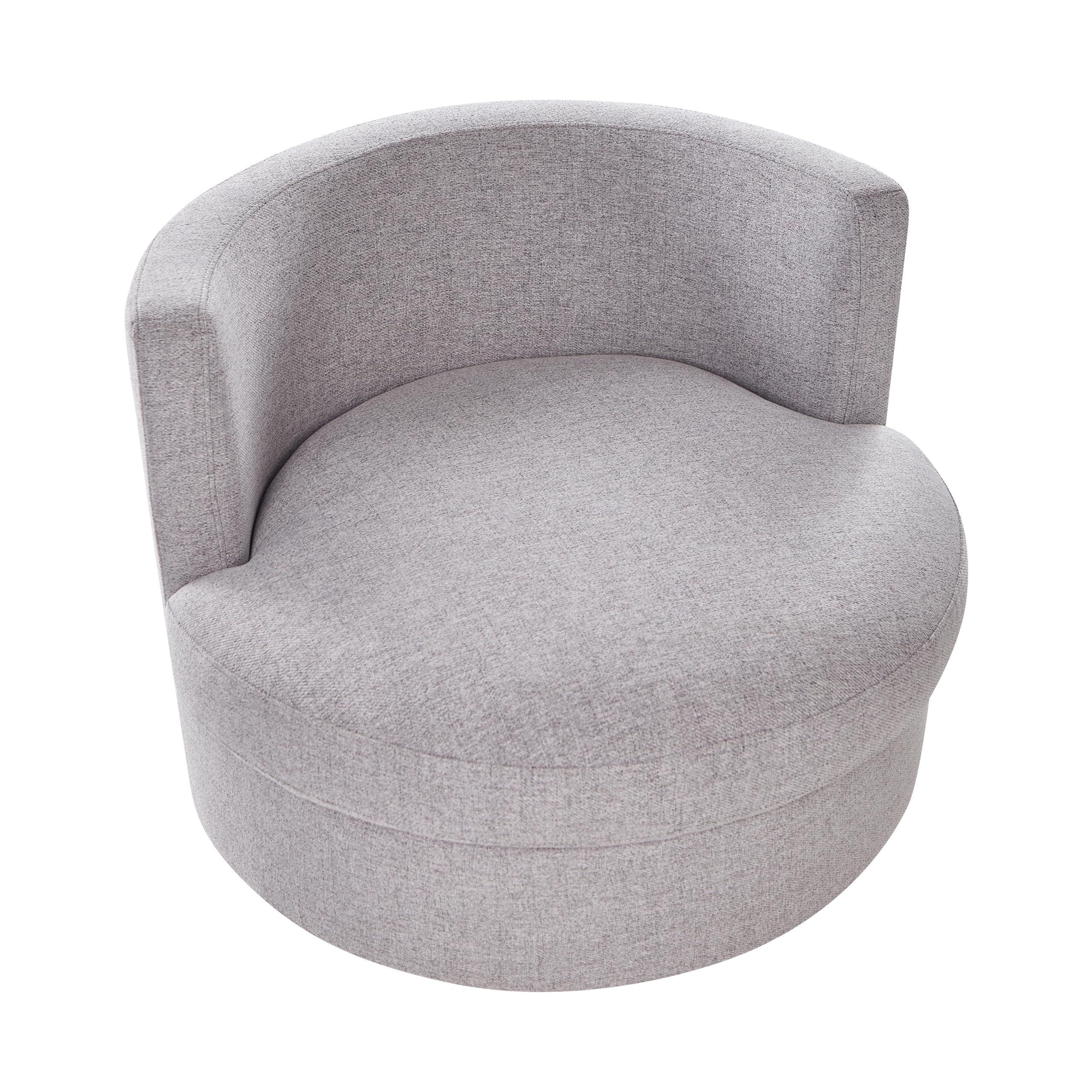 Beliani Sessel Stoff grau rund mit Drehfuntion 2 Kissen Metallgestell modern Dalby