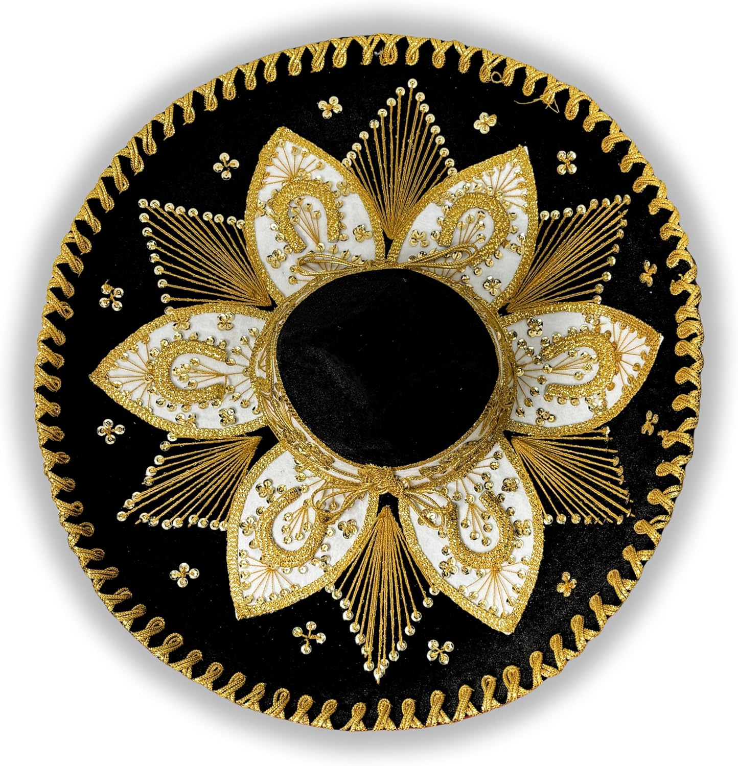 Authentic Mariachi Charro Sombrero - Traditional Mexican Hat with Unique Embroidery, Black Gold (Design and Color May Vary) - Image 5