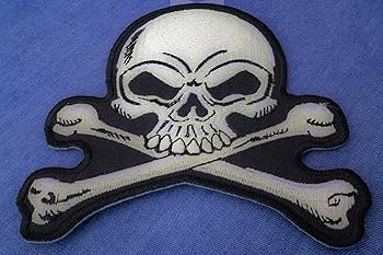 Amazon.com: Skull and Crossbones Patch, Biker Skull Patches : Arts