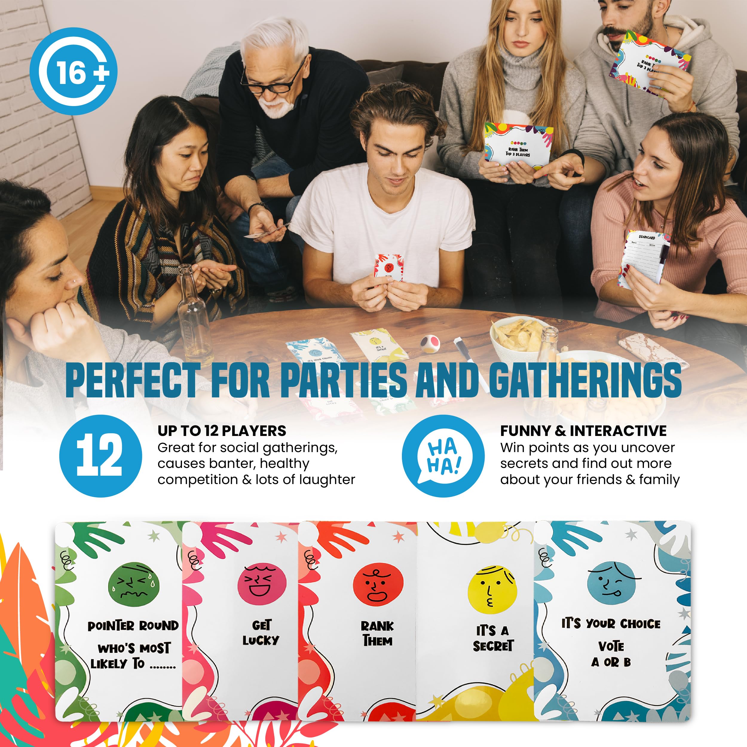 ZOLVE All About Us! Family & Friends Party Card Game - Hilarious Game for Friends & Adults, 3-12 Players, Great for Christmas, Birthdays & Family Nights - Image 3
