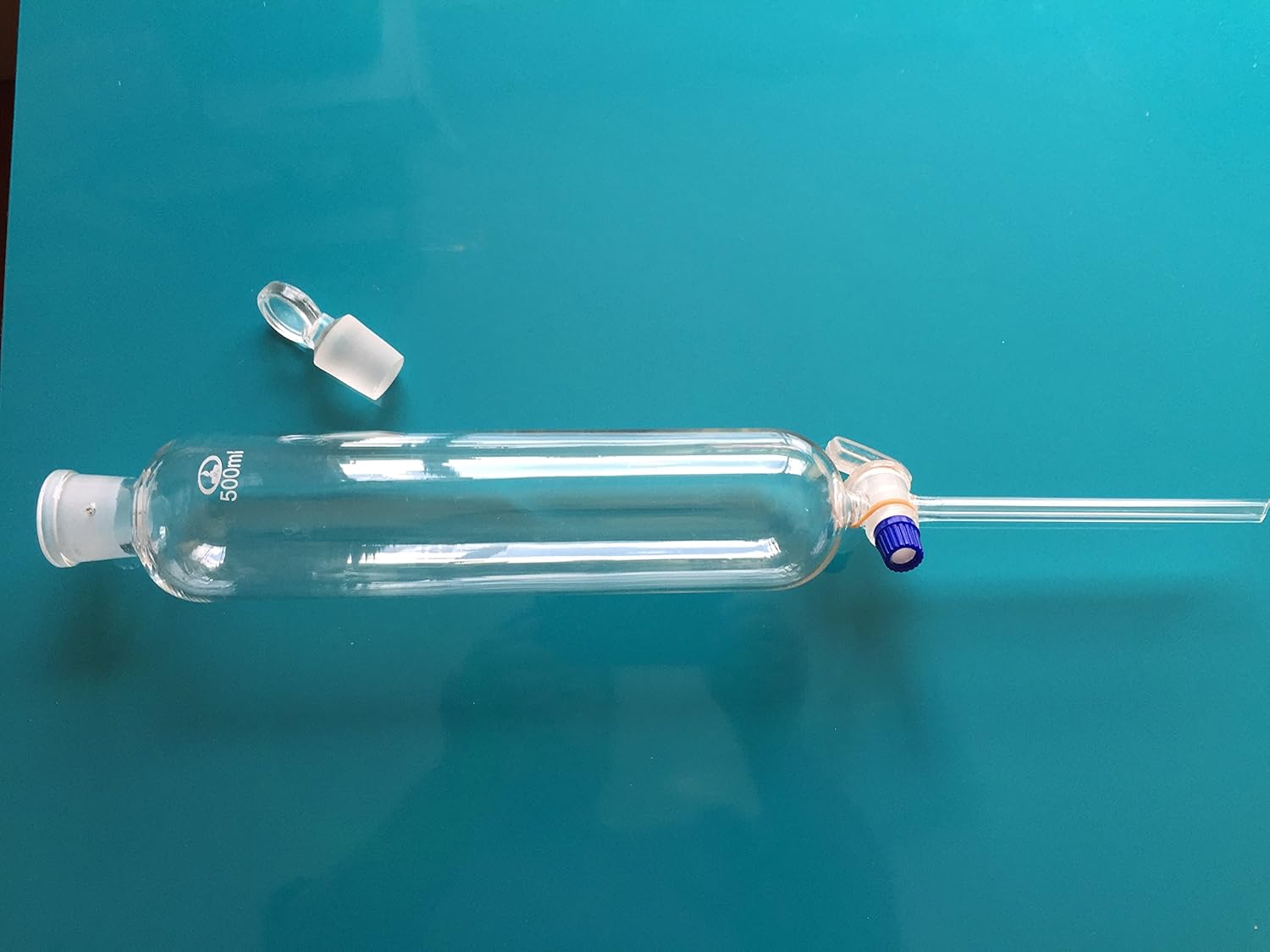 beyondsupply-Lab Glass Cylindrical Shape Separatory Separation Funnel 500ml New