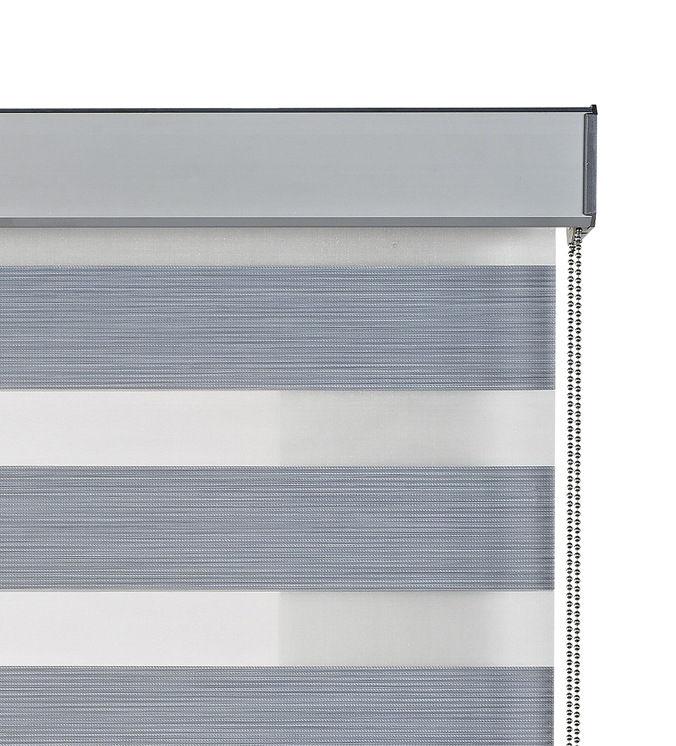 Estores Basic - Store Enrouleur de Nuit et Jour pour fenêtres et Portes, Finition Aluminium de qualité supérieure, Gris, 60 x 250 cm