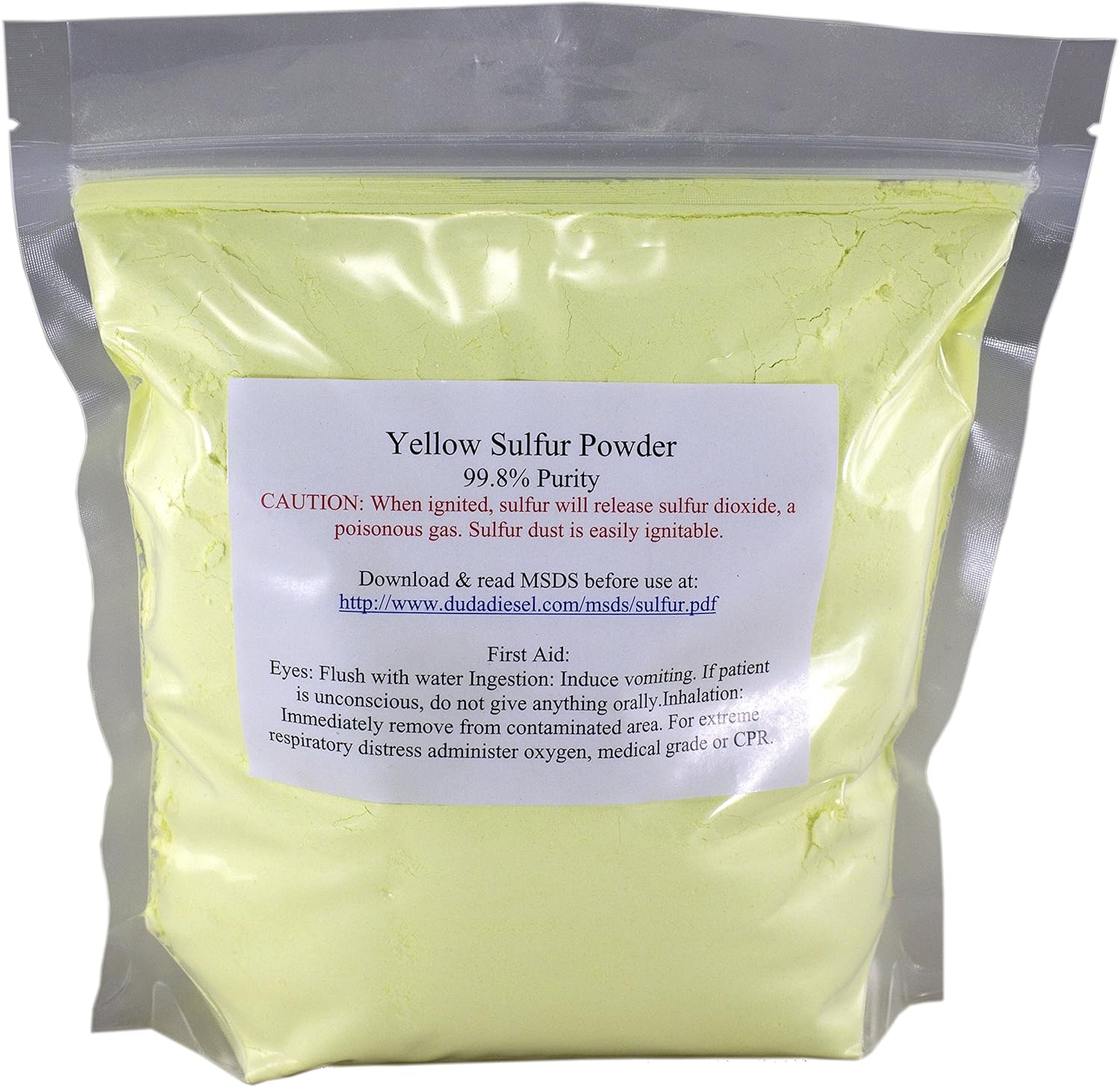 1 lb Ground Yellow Sulfur Powder Feed Grade Pure Elemental Commercial