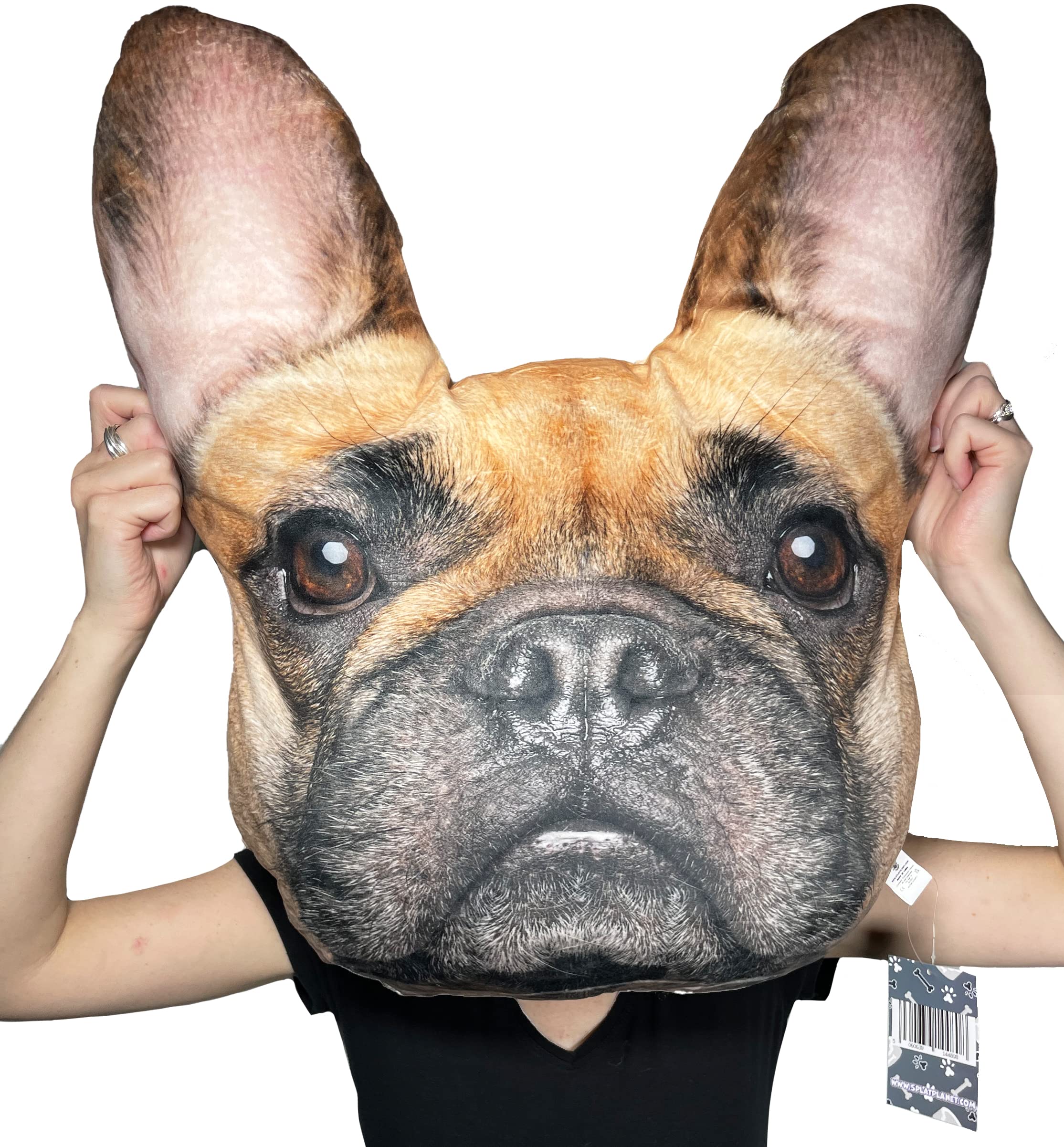 Cuscino peluche 3D Splat Planet Bulldog francese, peluche gigante realistico per bambini, cuscino da pavimento decorativo unico, cuscino per sedia da camera da letto a tema animale