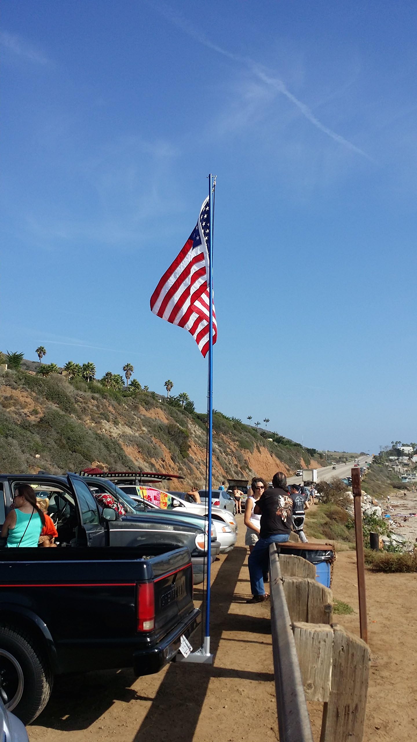 PATRIOT SALES Standard 12 Foot Tall Aluminum Flag Pole Blue (Made in USA)