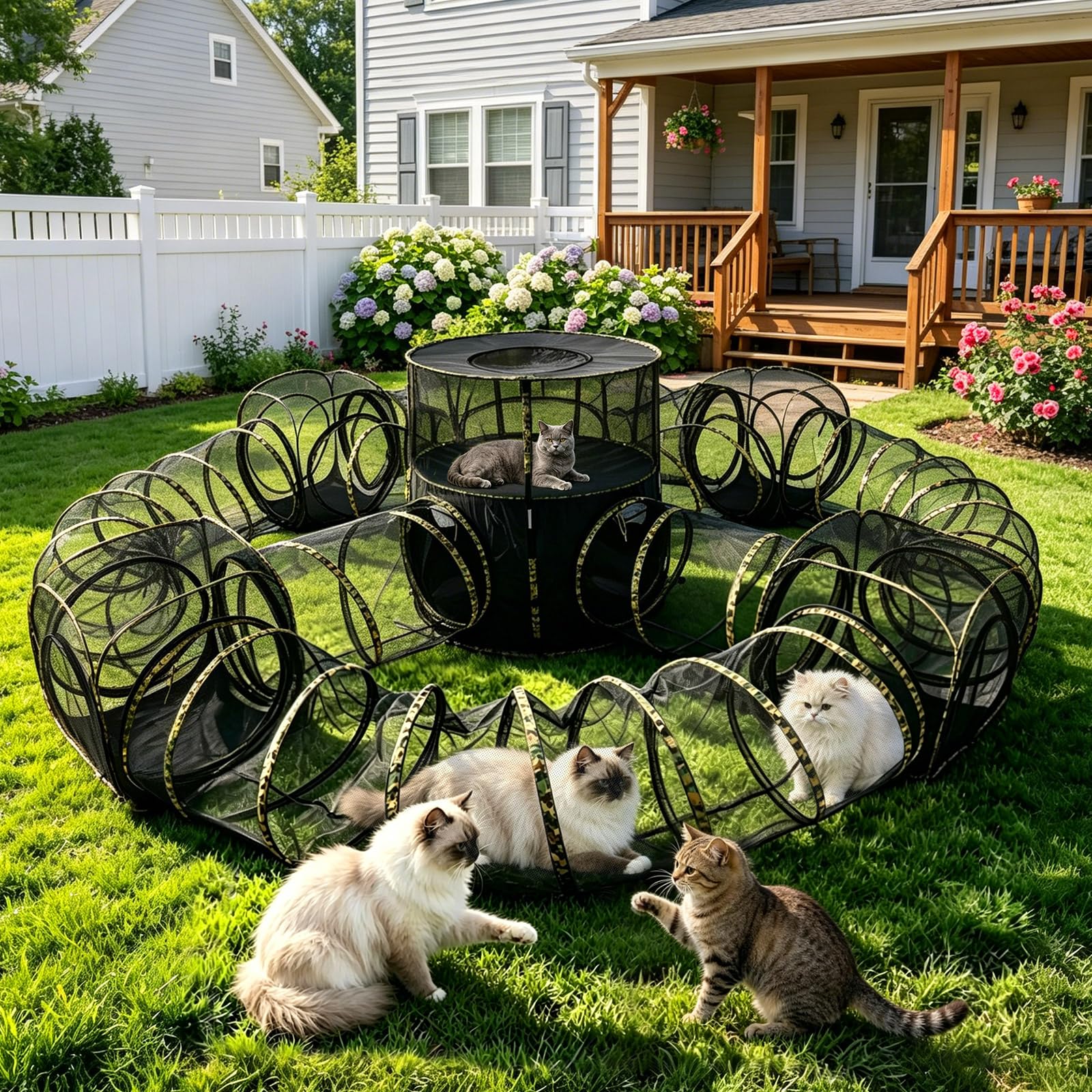 Enclos pour chat 12 en 1 modulaire extérieur et intérieur cage métallique