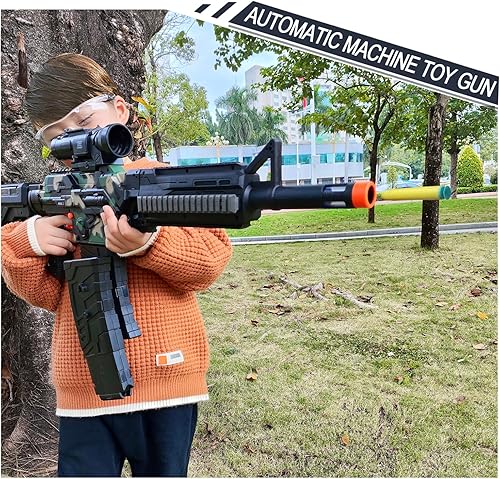 Miniatura 2 de MTISGREAT Pistola de juguete automática para pistolas Nerf, dardos, rifle eléctrico de francotirador con alcance de espuma de dardos con 100 balas