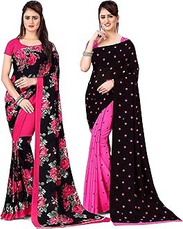 Anand Sarees Women's Georgette Saree With Blouse Piece