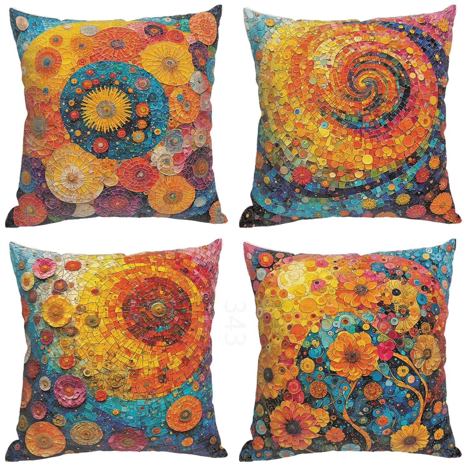 Coussin canapé jardin extérieur avec housse de coussin 40x40 lot de 4 carré abstrait