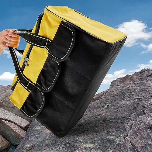 Miniatura 5 de Sanwuta Paquete de 3 bolsas de herramientas para hombres impermeables, cajas de herramientas resistentes de 16 pulgadas, bolsa de boca ancha,