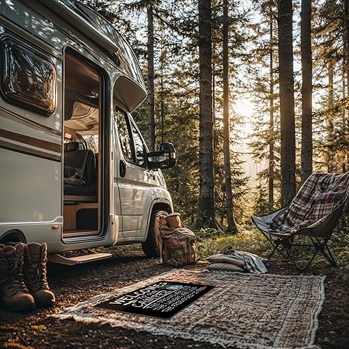 Miniatura 25 de Tapete divertido para puerta de campamento de 17 x 30 pulgadas, regalos de campamento para mujeres, alfombras de cámper para interior, alfombra