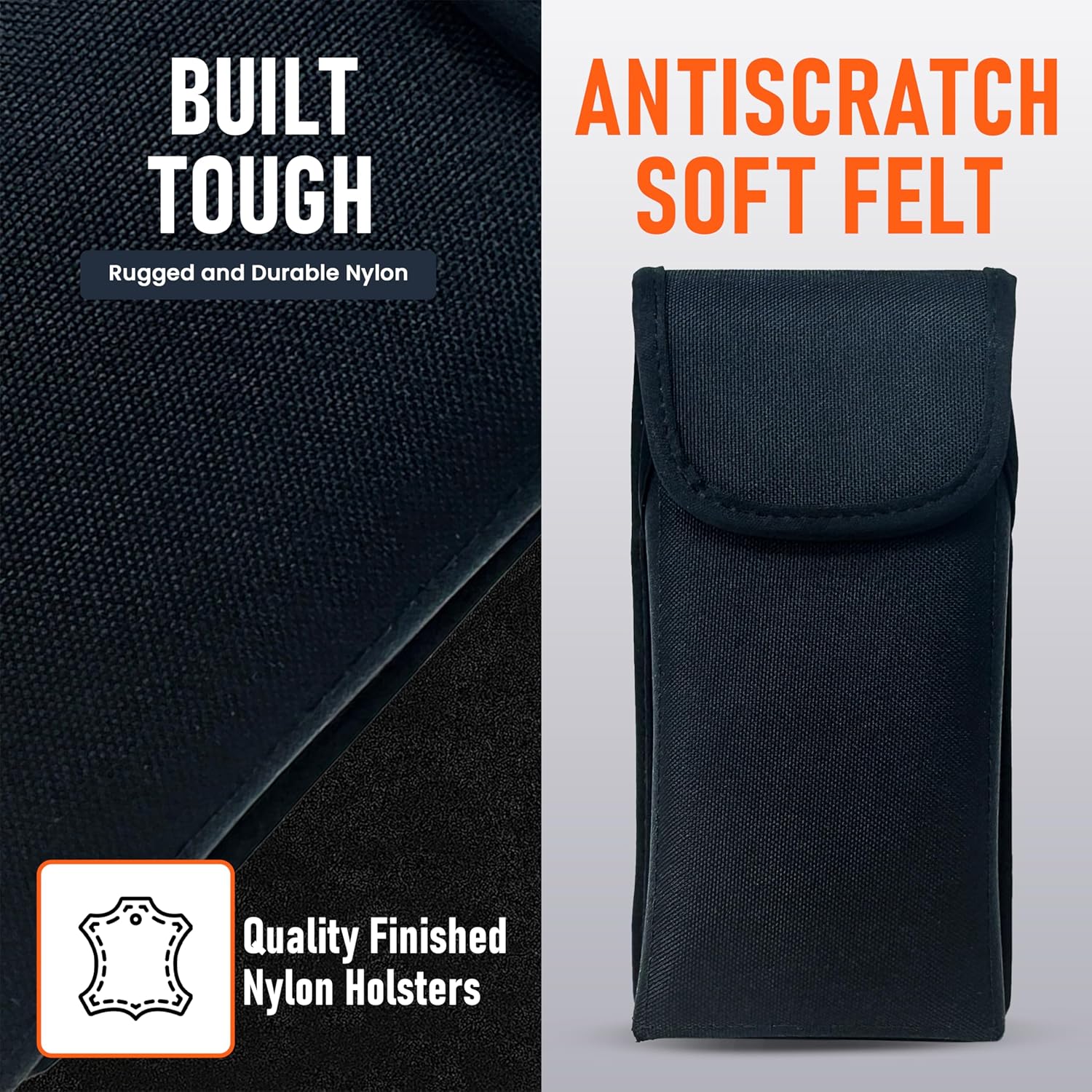 Turtleback Belt Clip for iPhone 17 ProMax or 17 Plus -Medium- Fits w/Shockproof Commuter Style Cases - Premium Black Nylon, Vertical Belt Holder Magnetic Closure, HD Rotating Clip - Image 5