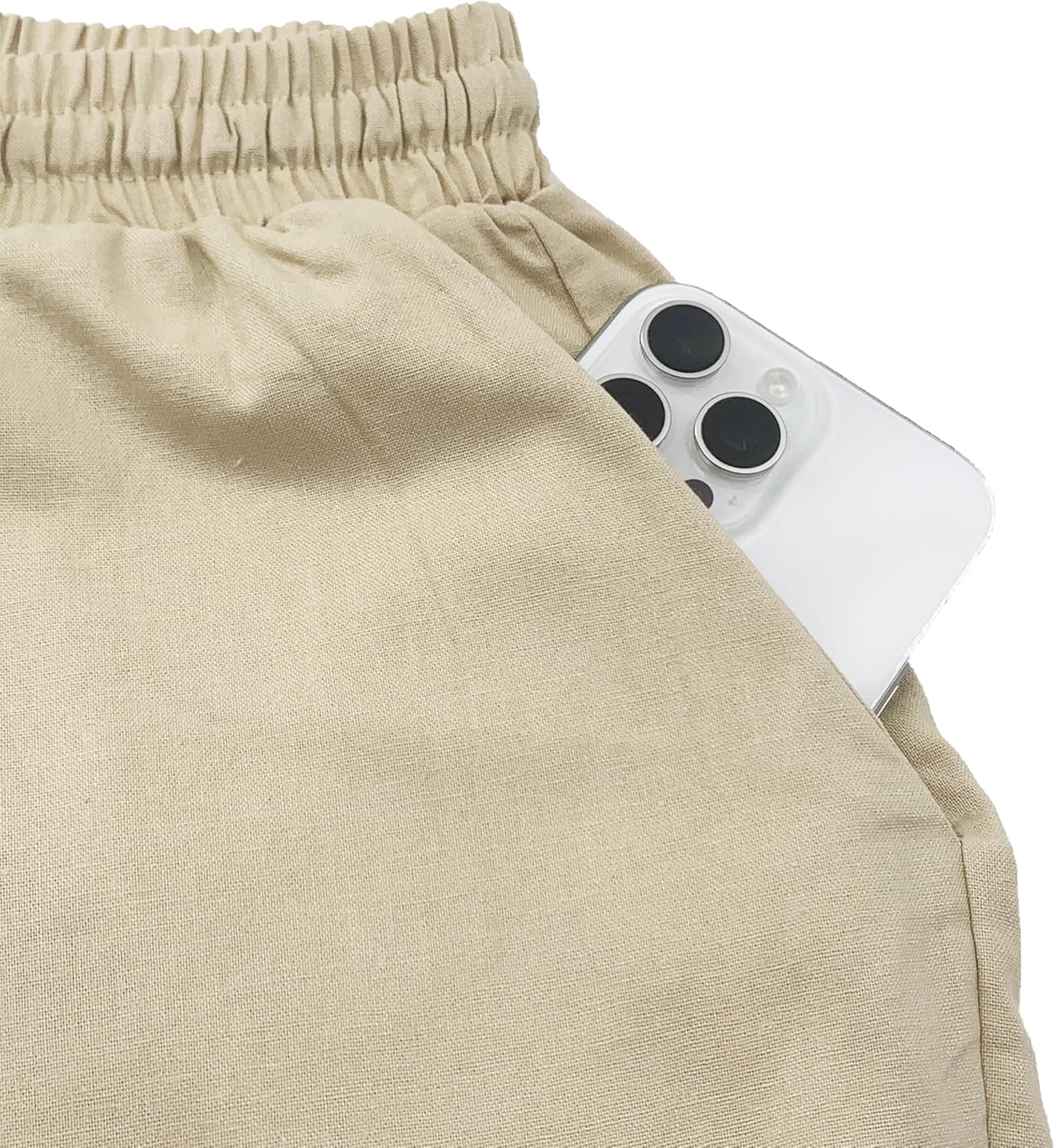 Women Linen Pants Summer 2026 High Waist Comfy Gauze Slacks Lightweight Casual Loose Trousers with Pockets - Image 4