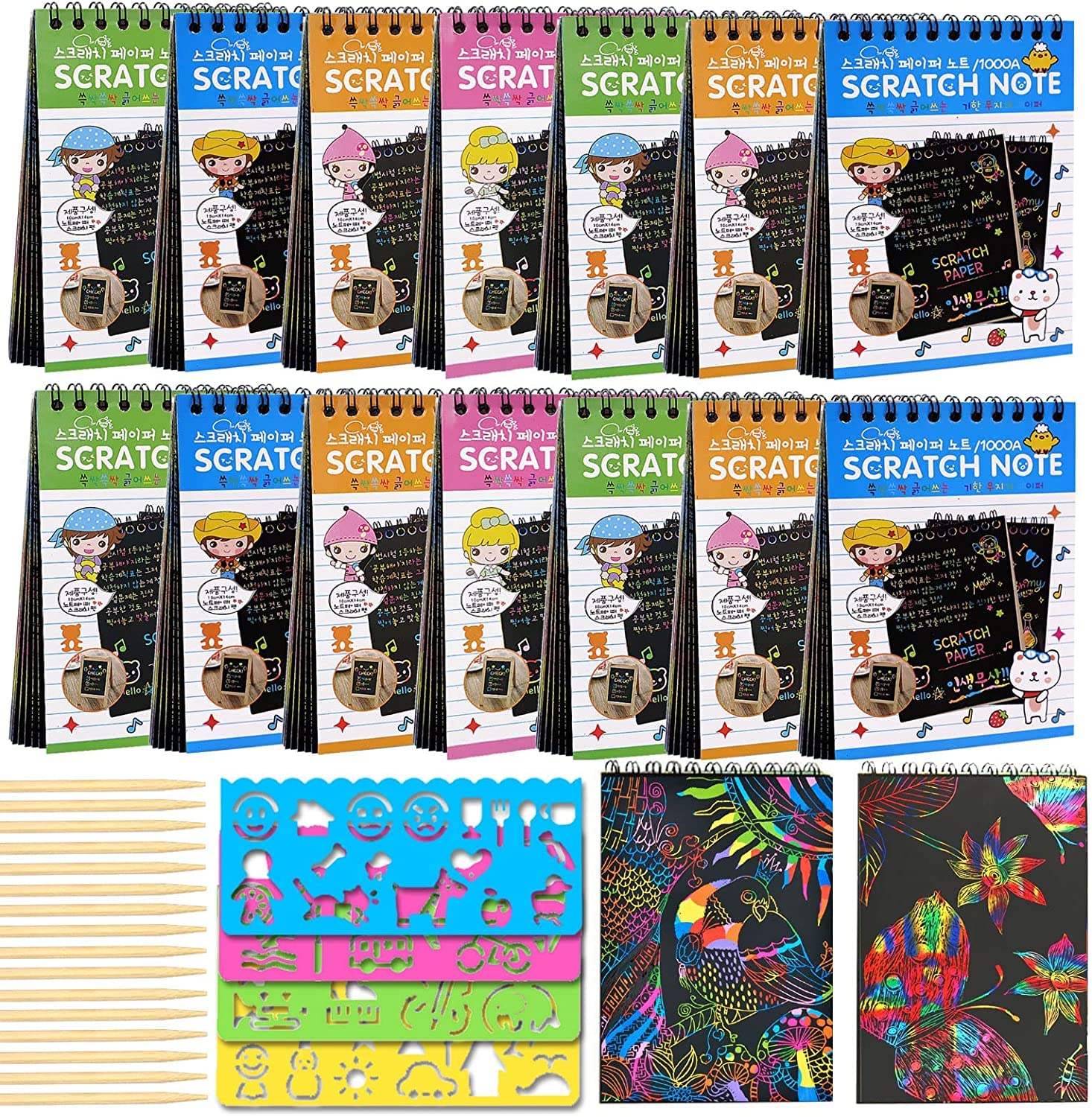 YLMKDE 16 Pack Paper Art Set and Crafts Notebooks, Coloring Books for Kids Art Party Supplies Stocking Stuffers, Gift for Girls Boy Teen Birthday|DIY Party Favor|Coloring Fun Activity