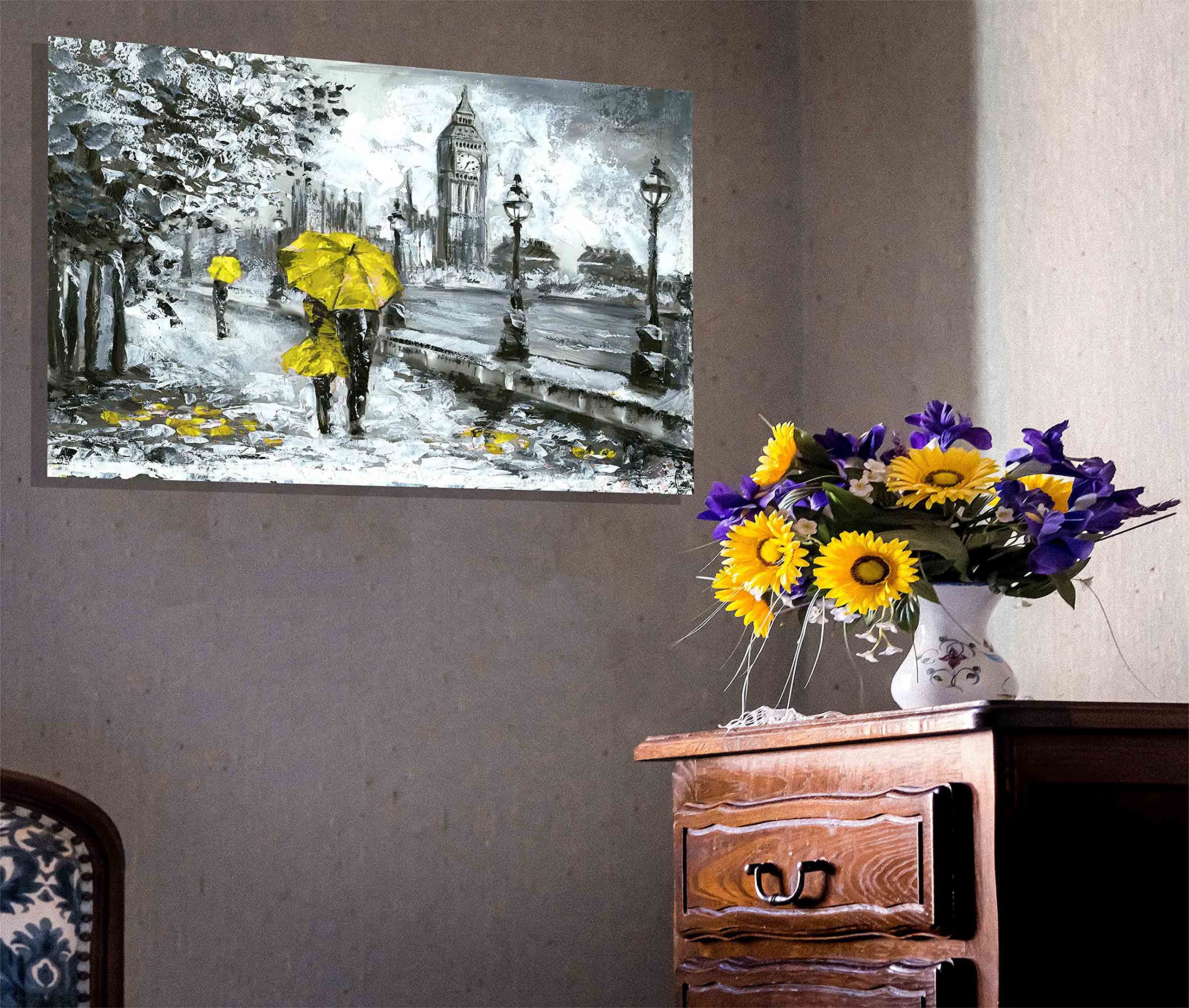 Toile Décorative Rue De Ville – Impression Sur Toile 60x40 Cm – Déco Murale Moderne Pour Salon, Chambre
