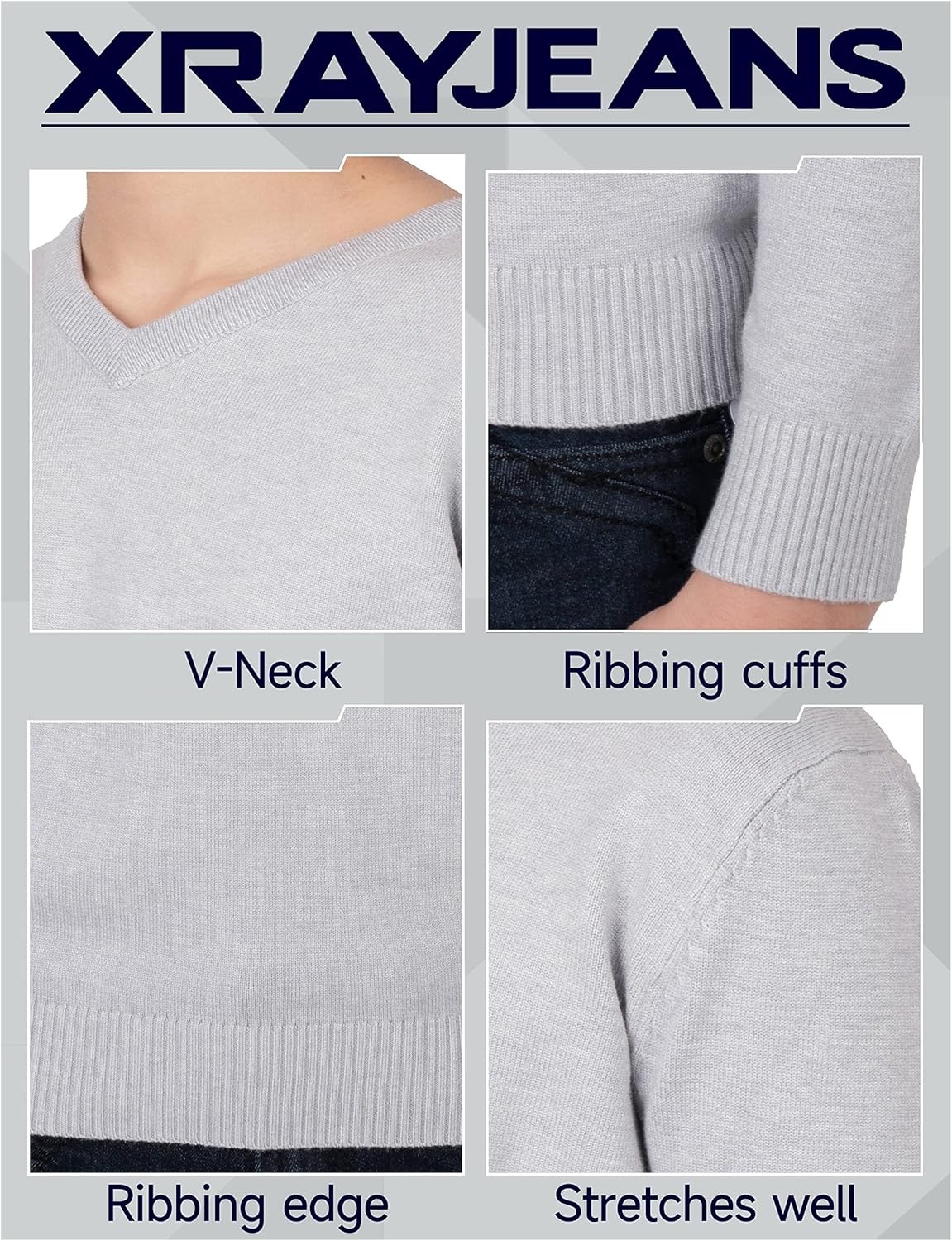 X RAY Boys School Uniform Sweater V-Neck (XS - XXL), Big Boys' & Little Kids Youth Long Sleeve V Neck Pullover Sweater - Image 7