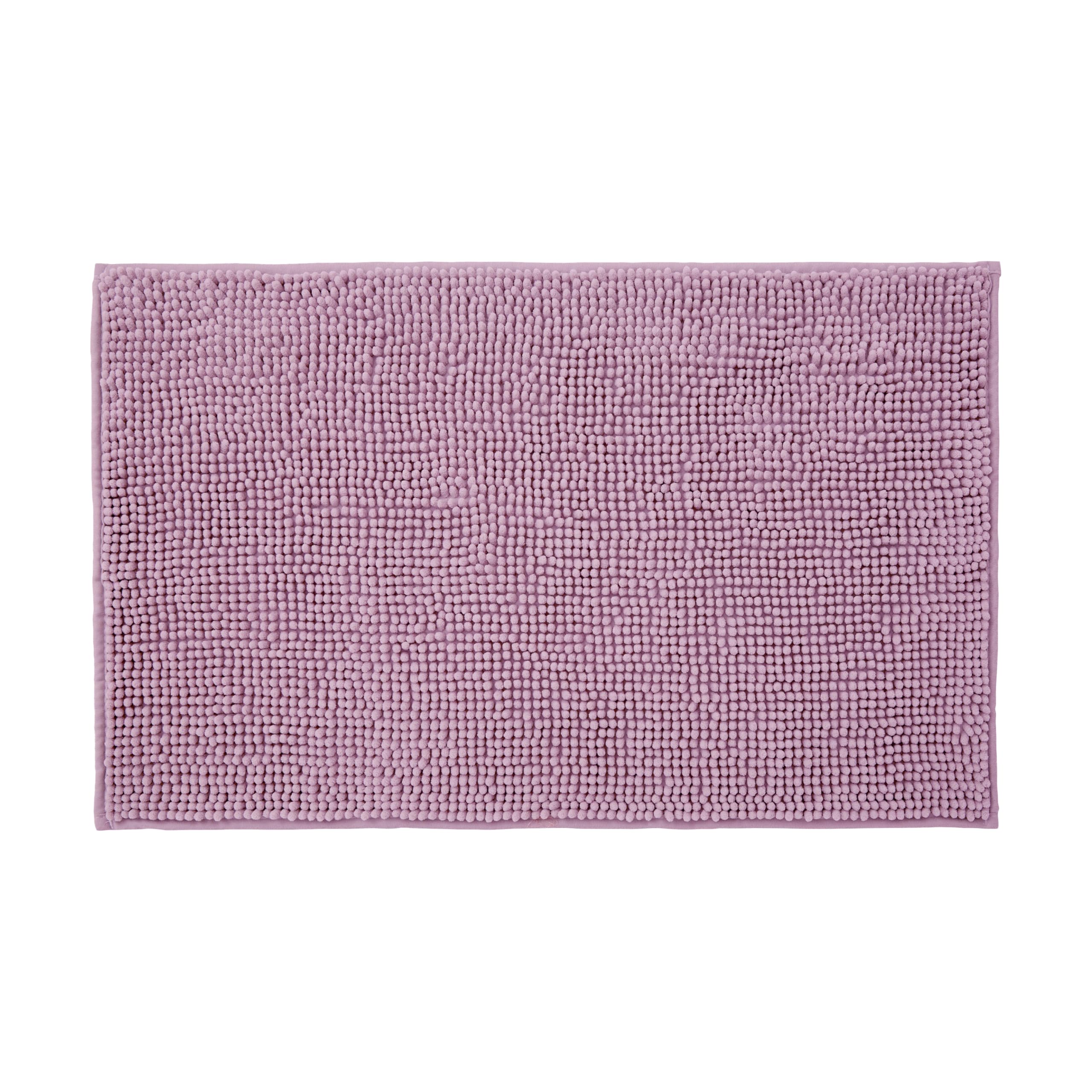 Allure Bobble Chenille Large Bath Mat Non Slip 60 x 90cm - Soft, Absorbent, Easy Care (Heather)