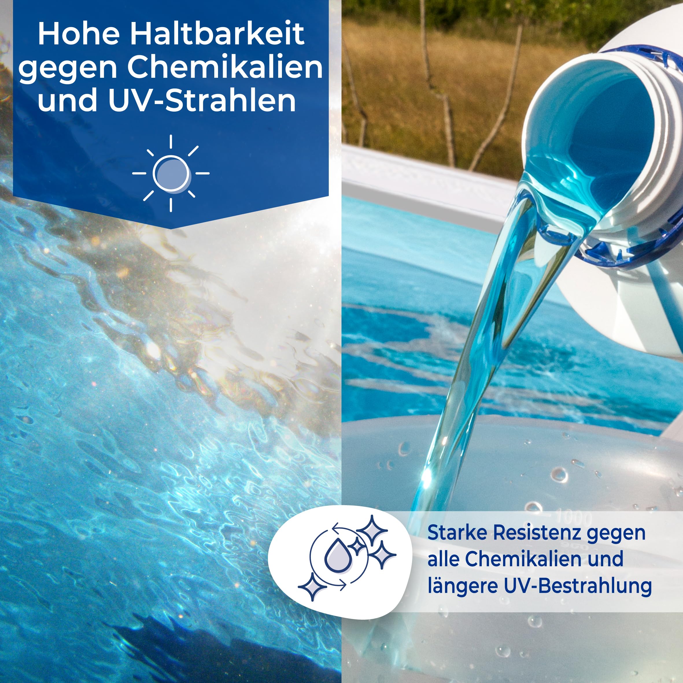 Gre FPROV500 - Poolfolie für ovale Pools, 500 x 300 x 120 cm (Länge x Breite x Höhe), Hängesystem, Farbe Blau
