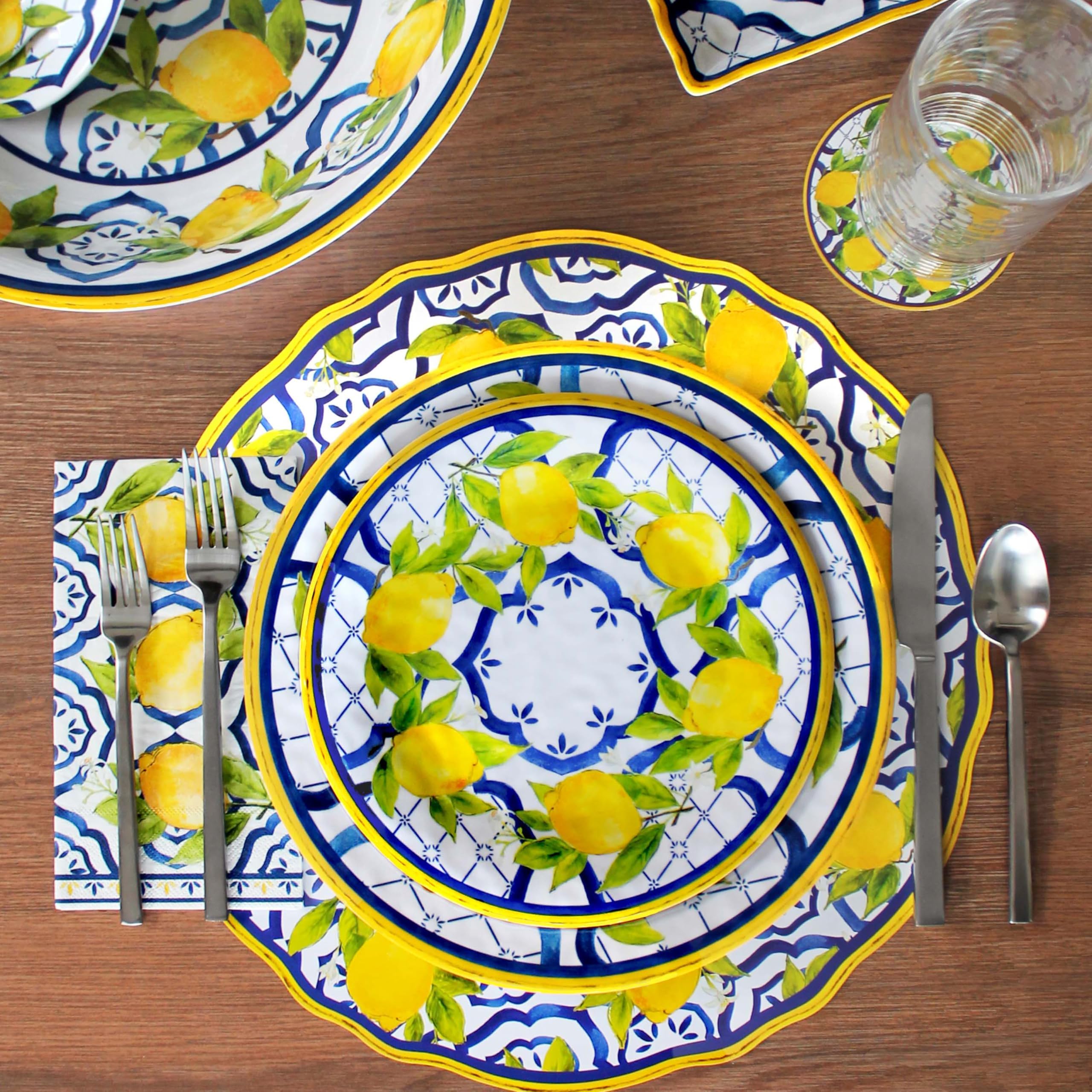 12 Piece Luxury Melamine Dinnerware Set, Service for 4 (Palermo)