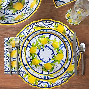 Le Cadeaux 12 Piece Luxury Melamine Dinnerware Set, Service for 4 Palermo