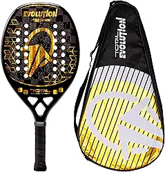Raquete Beach Tennis Total Evolution 18k Golden 2025 + Capa | Leve e equilibrada | 1 ano de garantia