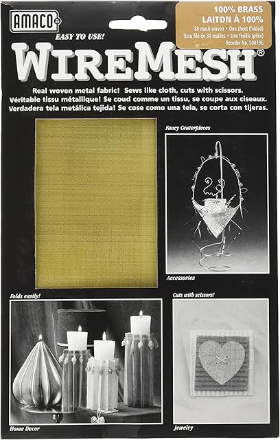 Wireform Wiremesh Mini Pack, Metal, Brass, 2 x 14.5 x 23 cm