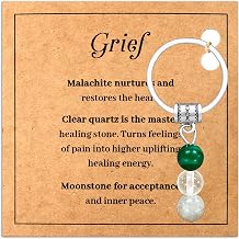 Natural Crystal Keychain Gifts For Women New Beginnings Good Luck Healing Stones for Travel Anxiety Relief