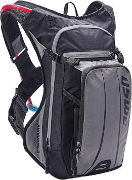 USWE Airborne Limited Race Edition with Water Bladder Included, Hydration Backpack for Men and Women, Ideal for MTB, Cycling, Mountain Biking 9L, Black Grey
