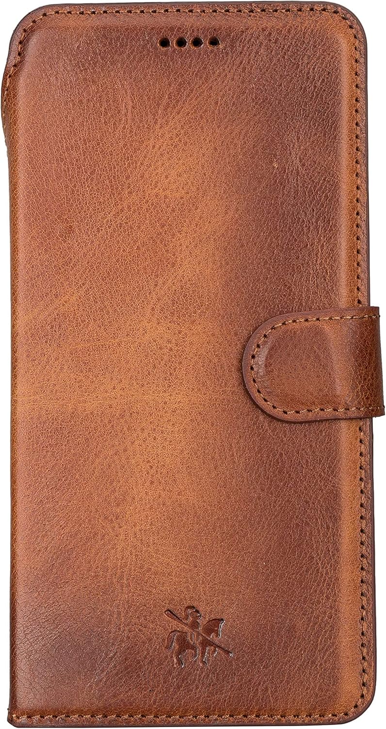 Venito Florence-Flex RFID Blocking Leather Wallet Case Compatible with Google Pixel 6 - Non-Magnet Slide in Detachable Wallet Case - Antique Brown (Antique Brown)