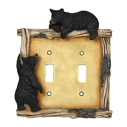 Rivers Edge Products Bear Double Switch Electrical Cover Plate