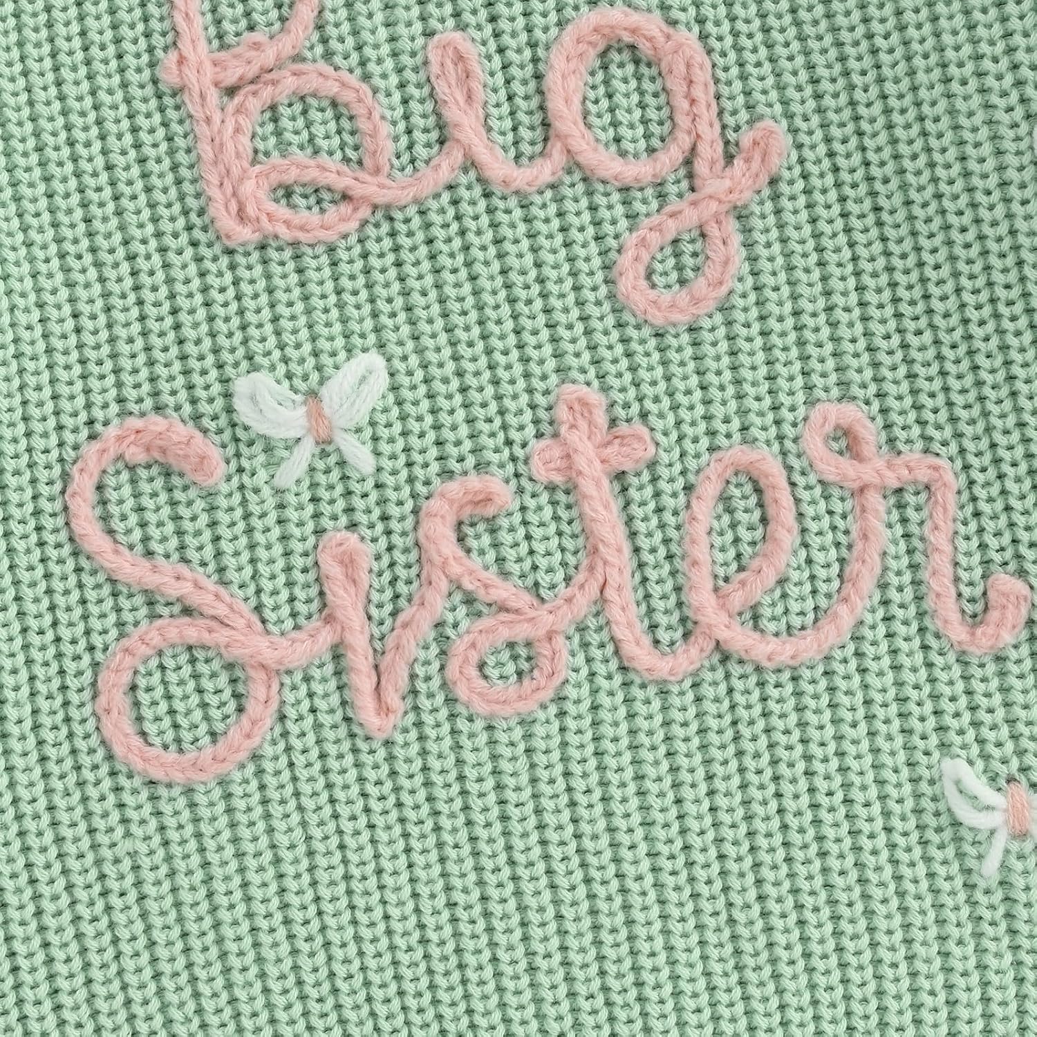 Toddler Infant Baby Girl Knit Sweater Big Sister Little Sister Matching Outfits Long Sleeve Pullover Sweatshirt - Image 6