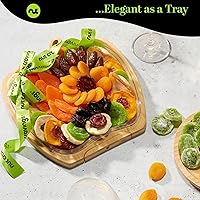 Vista 6 de NUT CRAVINGS - Cesta de regalo con arreglo floral de frutas secas navideñas en cesta de regalo de madera en forma de manzana + bandeja (9 surtido)