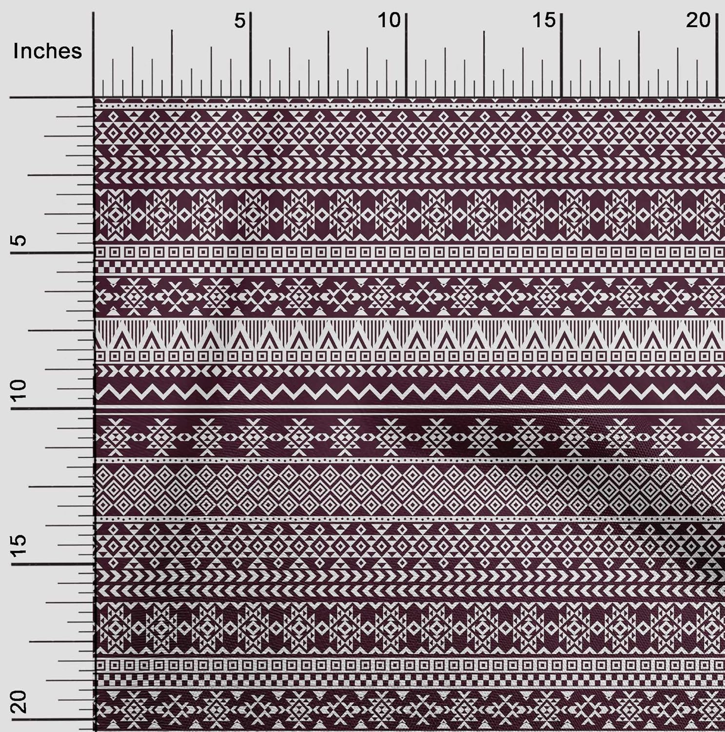 oneOone Polyester Spandex Wine Fabric Aztec Tribal DIY Clothing Quilting Fabric Print Fabric by Yard 56 Inch Wide