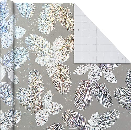 Vista 26 de Hallmark Papel de regalo de Navidad con líneas para corte en el reverso (3 rollos: 120 pies cuadrados en total), escena de la ciudad de invierno