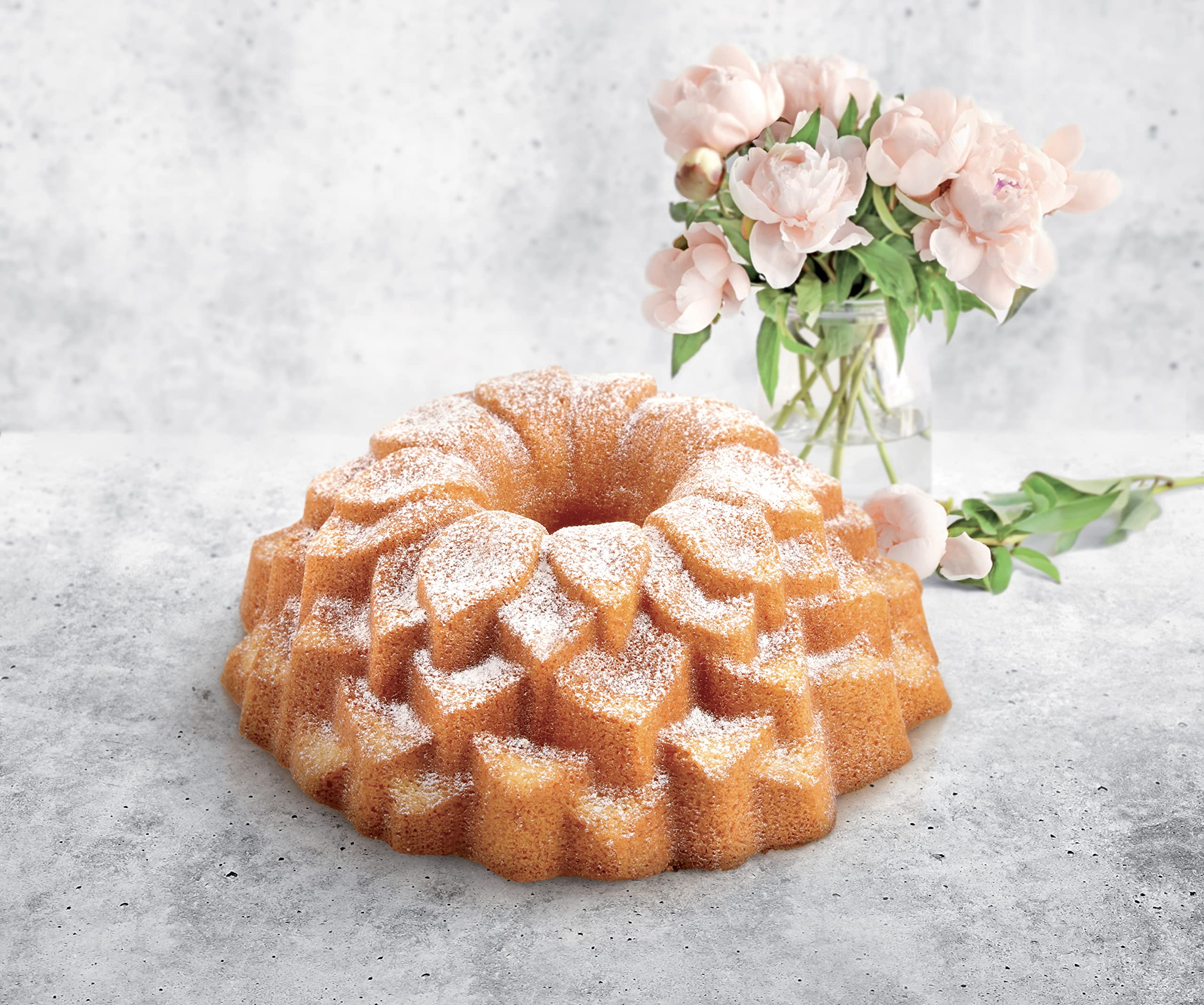 Tescoma 623149 Moule à beignets haute pivoine, aluminium moulé sous pression antiadhésif, bundt cake, diamètre 24 cm