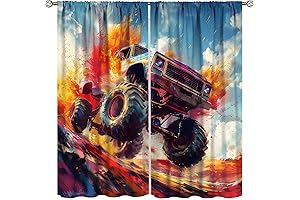  Monster Truck Curtains for Boys Room 
