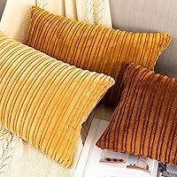 Vista 282 de UGASA - Juego de 2 fundas de almohada de terciopelo a rayas, funda decorativa para cojín con cremallera oculta para el hogar, sofá, dormitorio