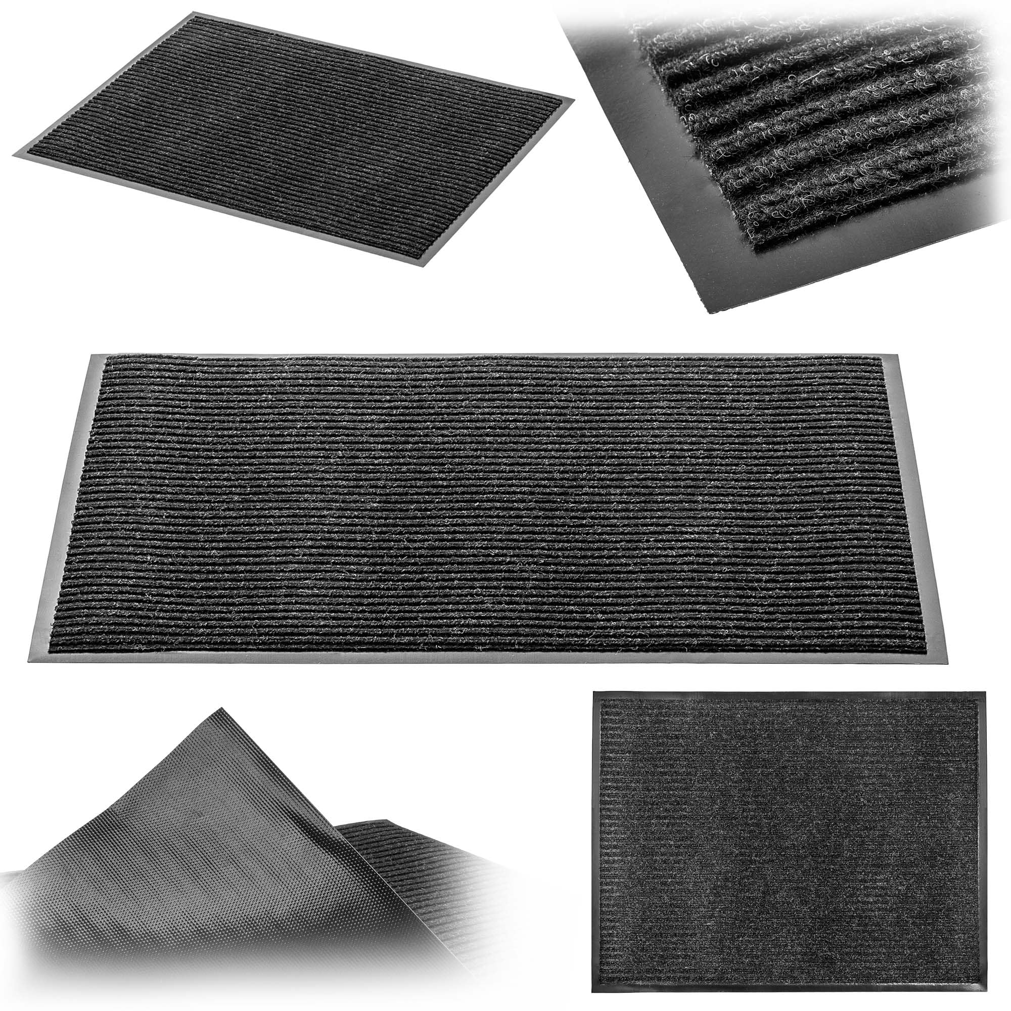 KADAX Zerbino antiscivolo per interni ed esterni, zerbino per porte di casa e ingressi (antracite, 90 x 150 cm)