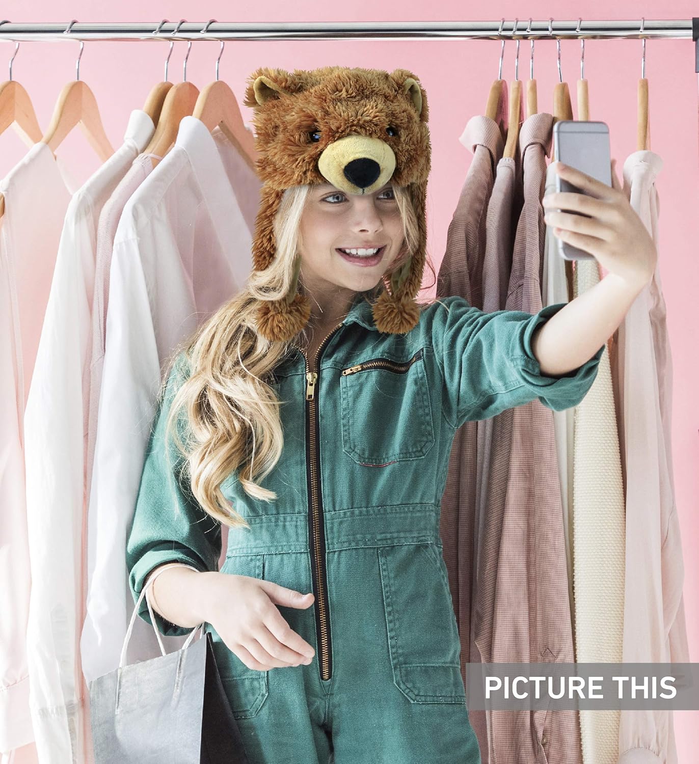 Puzzled Brown Grizzly Bear Hat - Soft Plush Animal Beanie with Ear Flaps, Cozy Fleece, Warm Winter Hat for Kids, Teens, Adults - One Size - Image 6