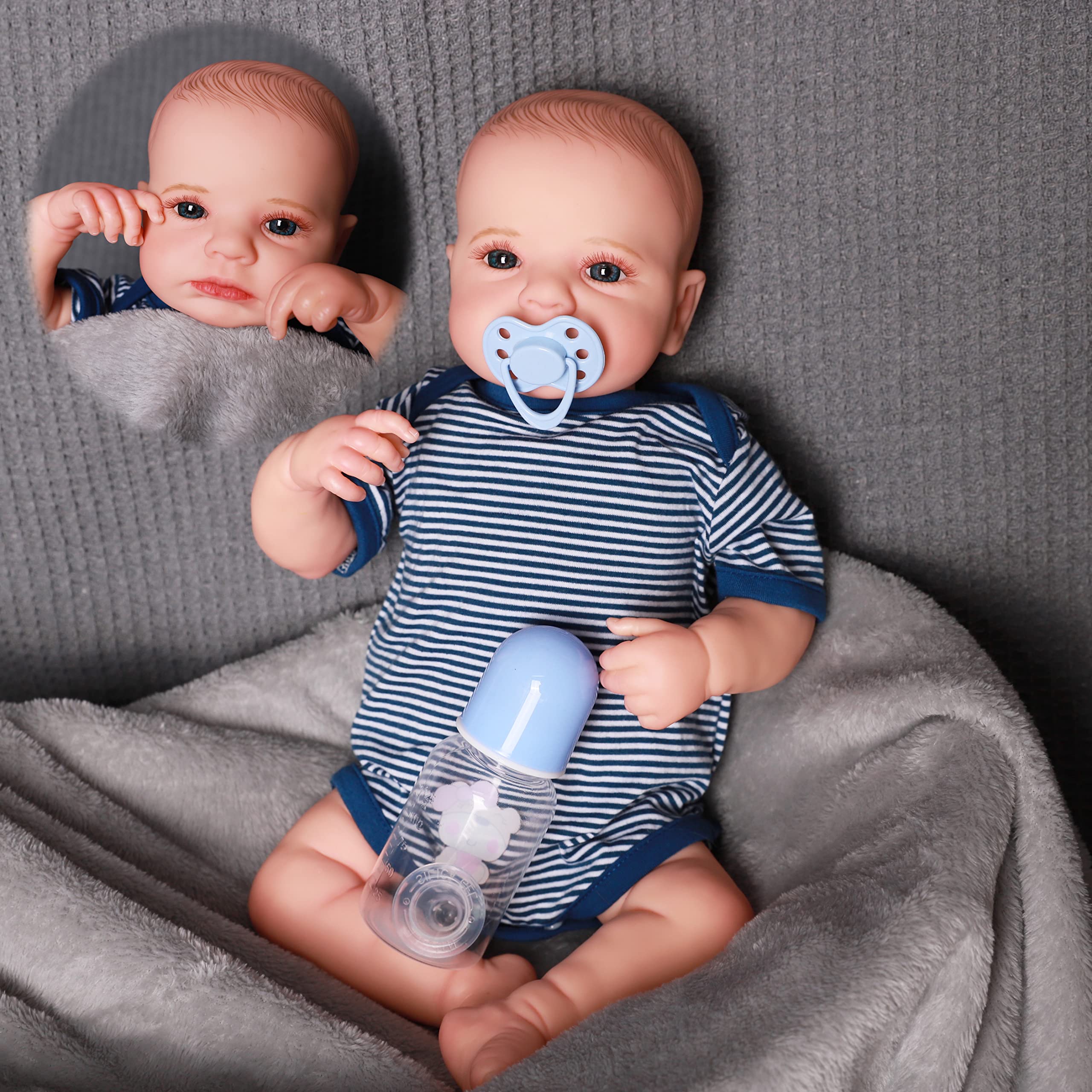 Bébé Reborn Garçon Silicone De Platine 53cm - Réaliste 3,3kg