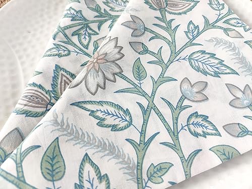 Miniatura 7 de AVKA Studio Paquete de manteles de algodón acanalado y servilletas con estampado de algodón, paquete de 6 unidades, color verde topo