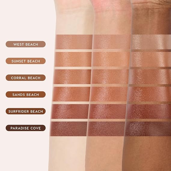 ColourPop Liquid Bronzer for Face - Buildable, Lightweight Liquid Contour + Makeup Bronzer - Blendable, Hydrating Formula with Squalane + Vitamin E - Light Warm Golden Tan, Sunset Beach (0.27 oz)
