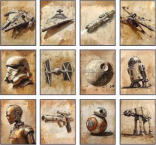 BigWig Prints Lot de 12 affiches Star Wars - Décoration murale Star Wars - Décoration murale - Sans cadre - 20,3 x 25,4 cm